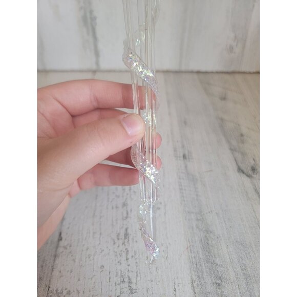 Acrylic spiral icicle glitter ornament Xmas decor - Picture 4 of 8